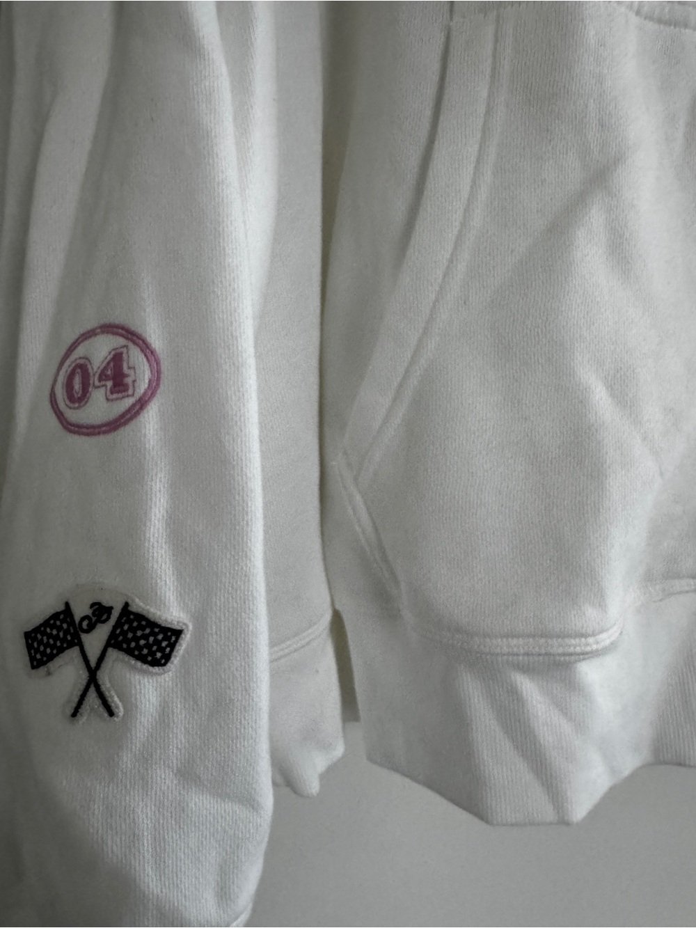 New V.S. PINK White 2004 Racing Logo Full Zip Up Drawstring Hoodie XXL - Picture 3 of 5